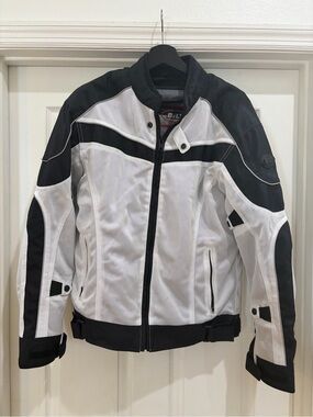 BILT White and Black Mesh Motorcycle Jacket